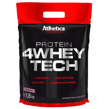 Protein 4Whey Tech Refil 1,8kg Morango - Atlhetica Nutrition