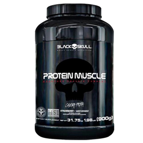 Protein Muscle 900G - Black Skull - Morango