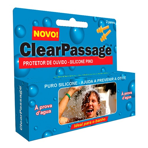 Protetor de Ouvido ClearPassage Silicone Pino com 2 Pares