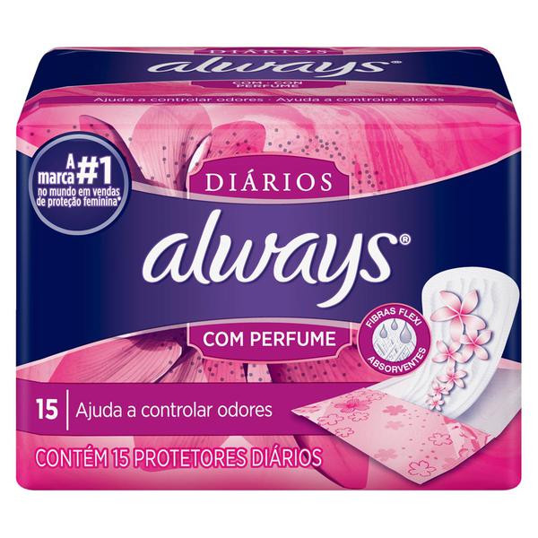 Protetor Diário Always Regular com Perfume 15 Unidades