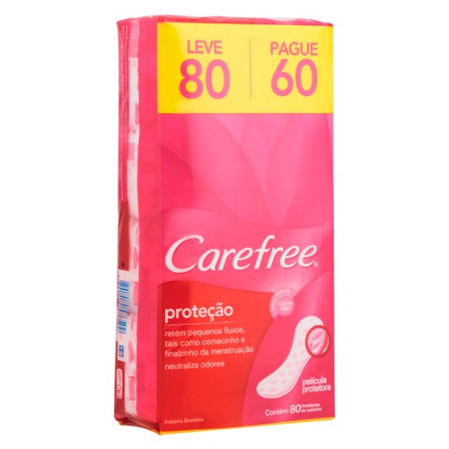 Protetor Diário Carefree Proteção com Perfume Leve 80 Pague 60 Unidades
