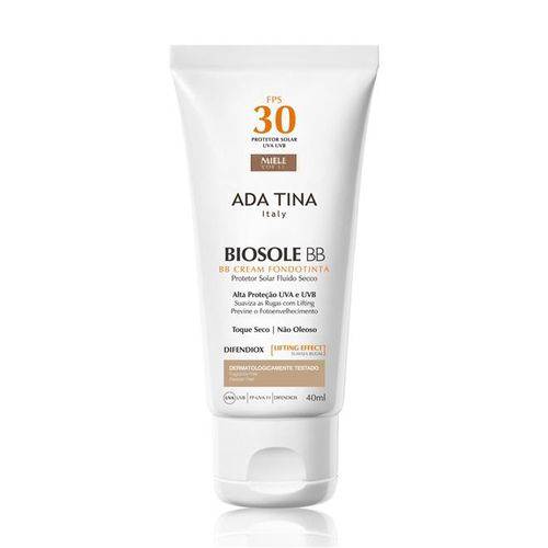 Protetor Solar Ada Tina Biosole BB Cream FPS 30 Cor Miele com 40ml