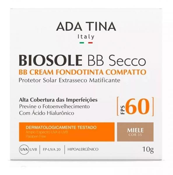 Protetor Solar Ada Tina Biosole Bb Cream Fps60 Miele 15 10g