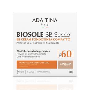 Protetor Solar Ada Tina Biosole BB Secco com Cor FPS 60 Vaniglia 10g