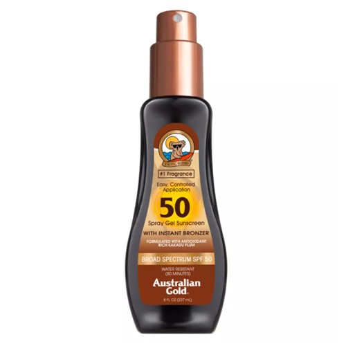 Protetor Solar Australian Gold With Instant Bronzer FPS 50 Spray Gel 125ml