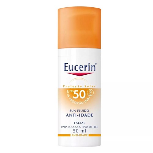 Protetor Solar Eucerin Facial Sun Fluido Fps 50 Anti-Idade 50Ml