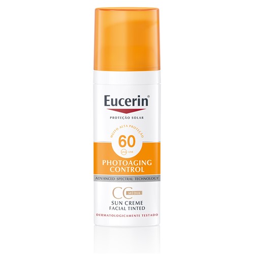 Protetor Solar Eucerin Photoaging Control CC Cream Média FPS 60 com 50ml