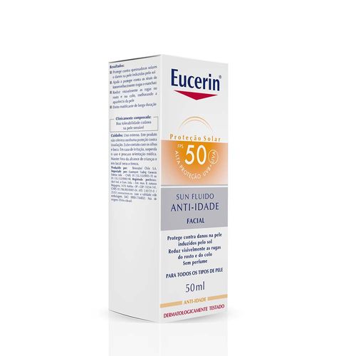 Protetor Solar Facial Eucerin Anti-Idade FPS50 Sun Fluido 50ml