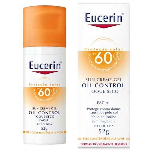 Protetor Solar Facial Eucerin Oil Control Toque Seco FPS 60 52g