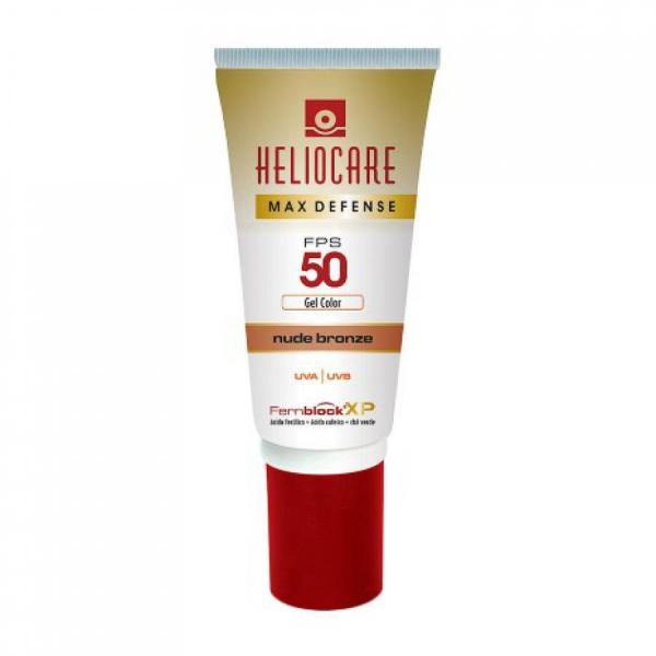 Tudo sobre 'Protetor Solar Facial Heliocare Max Defense Color FPS 50 Nude Bronze 50g Gel Creme - Melora'