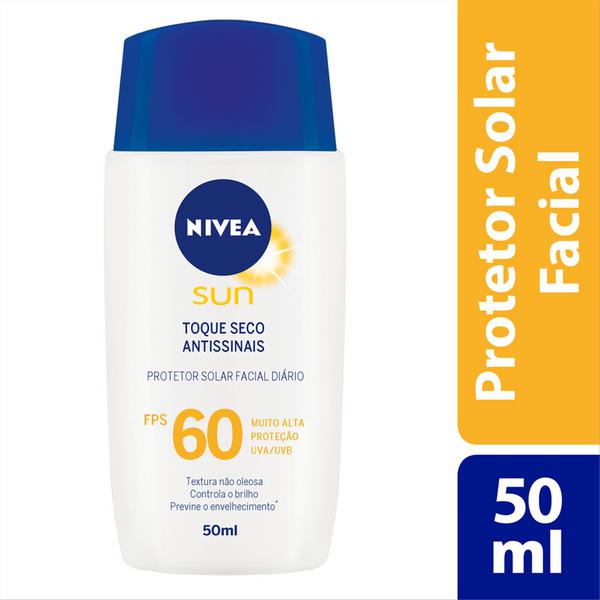 Protetor Solar Facial Nivea Sun Toque Seco Antissinais FPS 60 50ml