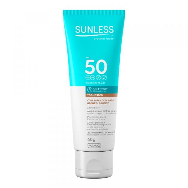 Protetor Solar Facial Sunless FPS 50 com Base 60g - Bronze