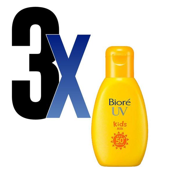 Protetor Solar Kids Milk Bioré SPF50+ PA+ 90g 3 Unidades