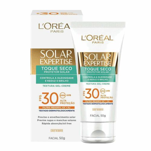 Protetor Solar L'Oréal Facial Expertise Toque Seco FPS 30 50g