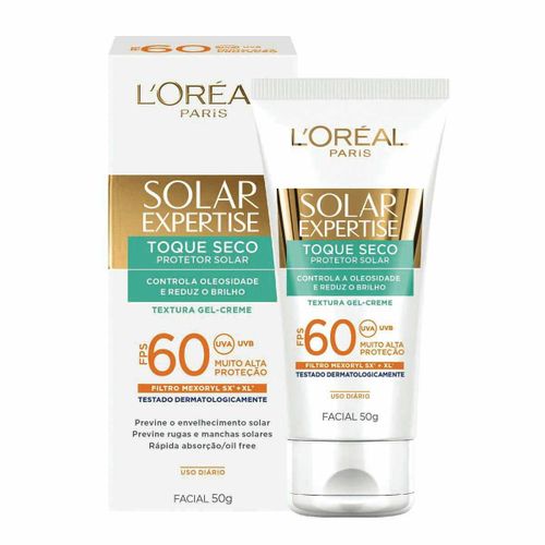 Protetor Solar L'Oréal Facial Expertise Toque Seco FPS 60 50g