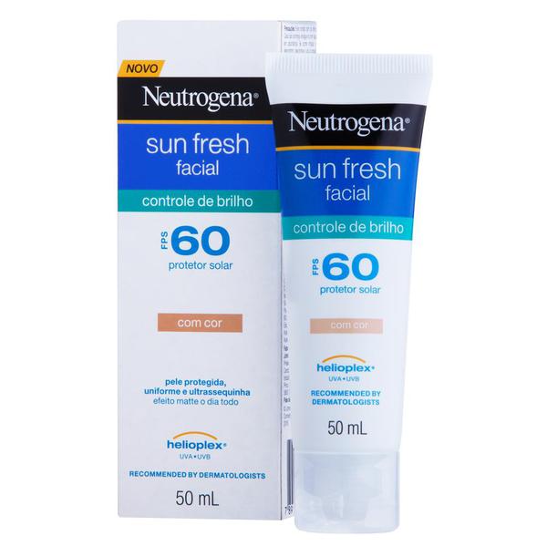 Protetor Solar NEUTROGENA Sun Fresh Facial Controle de Brilho com Cor FPS 60 50ml