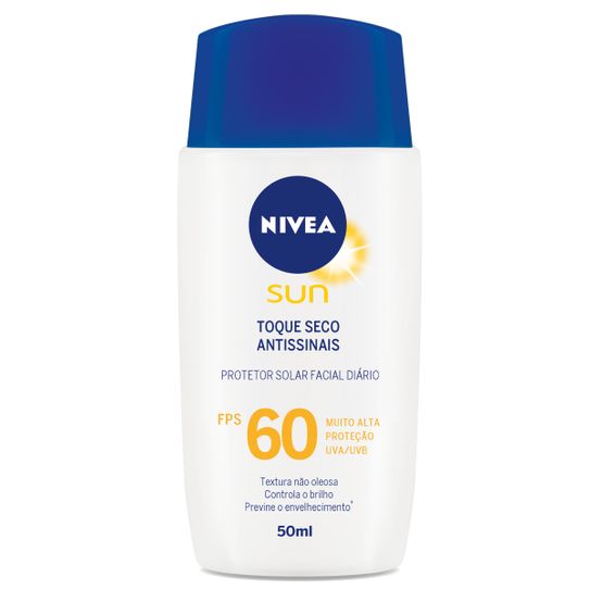 Protetor Solar Nivea Sun Facial Toque Seco Fps60 50ml