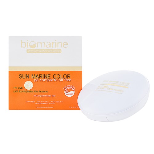 Protetor Solar Sun Marine Color Compacto Canela FPS 50 Pó Compacto com 12g
