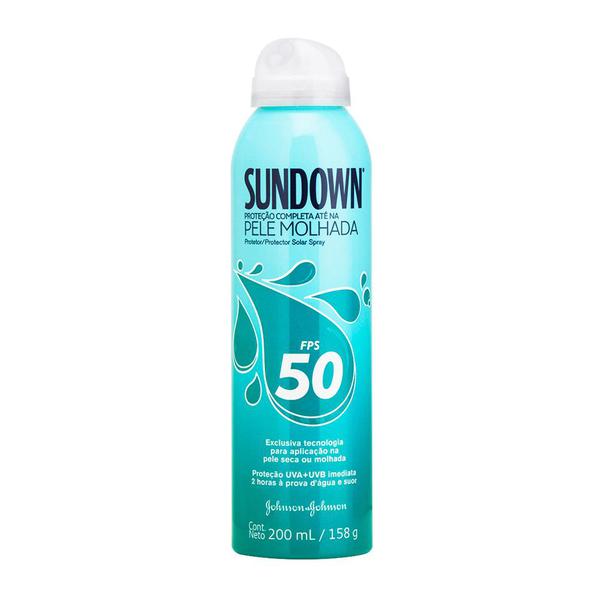 Protetor Solar SUNDOWN Pele Molhada FPS 50 Spray 200ml - Sundown
