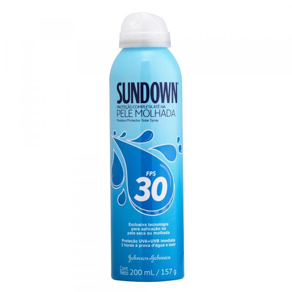 Protetor Solar Sundown Pele Molhada Spray FPS 30 200ml - Johnson's