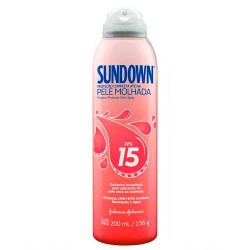 Protetor Solar Sundown Pele Molhada Spray FPS 15 200ml - Johnsons