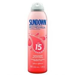 Protetor Solar Sundown Pele Molhada Spray FPS 15 200ml - Johnson's