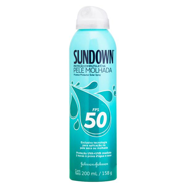 Protetor Solar Sundown Pele Molhada Spray FPS 50 200ml - Johnson's