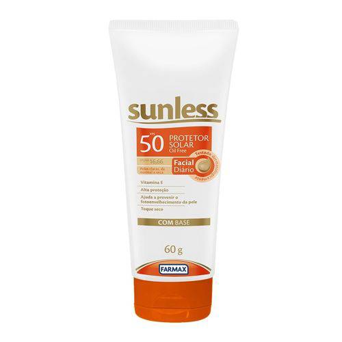 Protetor Solar Sunless Facial FPS 50 com Base Claro 60g