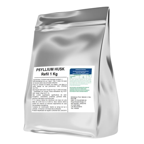 Psyllium 1Kg 1 Kilo Quilo Psillium Po Puro - Mais Nutrition