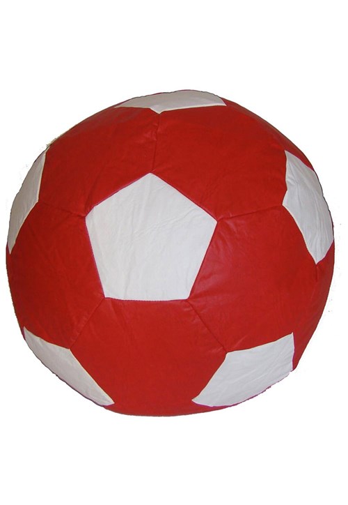 Puff Big Ball Futebol Pop Vermelho e Bra