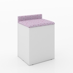 Puff Baú Pu2052 com Assento Estofado Branco/Rosa - Tecno Mobili