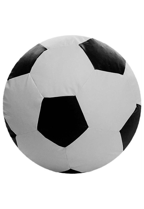 Puff Big Ball Futebol Pop Branco e Preto