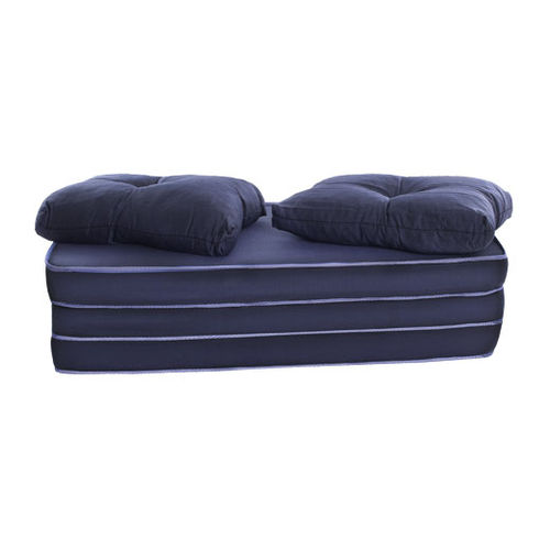 Puff Conforto Casal Azul com Travesseiro e Embalagem em PVC F.A Colchões