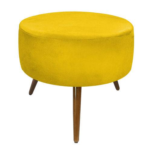 Tamanhos, Medidas e Dimensões do produto Puff Decorativo Sofia Redondo Suede Amarelo - D'Rossi