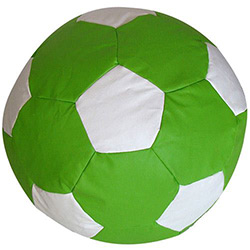 Puff Infantil Bola de Futebol em Courino - Verde e Branco - Stay Puff
