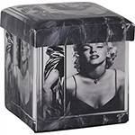 Puff Quadrado Box Marilyn Sexy com PU Estampado - Rivatti