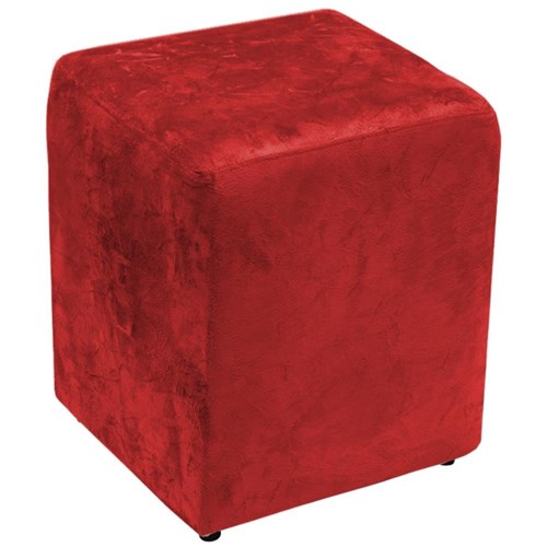 Puff Quadrado Decorativo Suede 485 Lyam Decor Vermelho Amassado