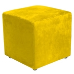 Puff Quadrado Decorativo Suede Amarelo - Lyam Decor