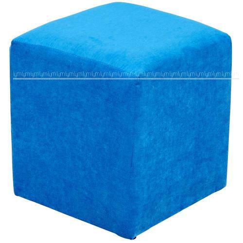 Puff Quadrado Decorativo Tecido Azul Royal - Lymdecor