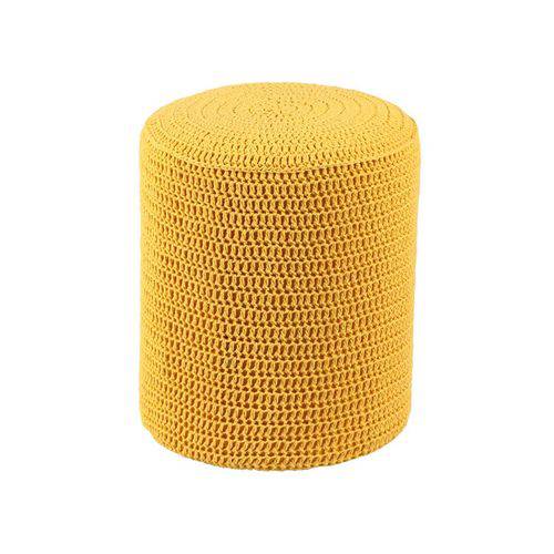 Tamanhos, Medidas e Dimensões do produto Puff Round Crochê Mostarda