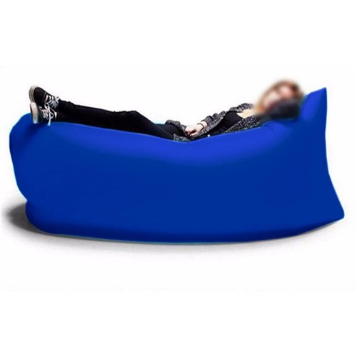 Puff Sofa Inflavel Colchonete Magico Saco Dormir Camping Azul Escuro