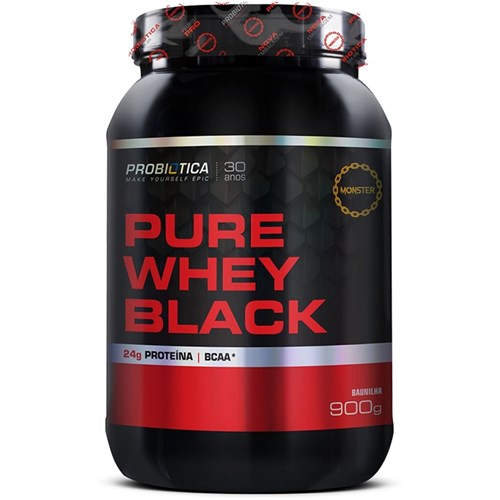 Pure Whey Black 900G Probiotica - Baunilha