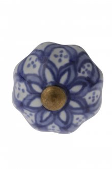 Puxador Indiano de Cerâmica com Detalhes Azuis- Amecasa