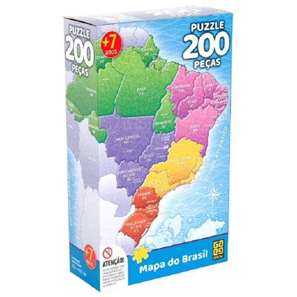 Puzzle 200 Peças Mapa do Brasil - Grow