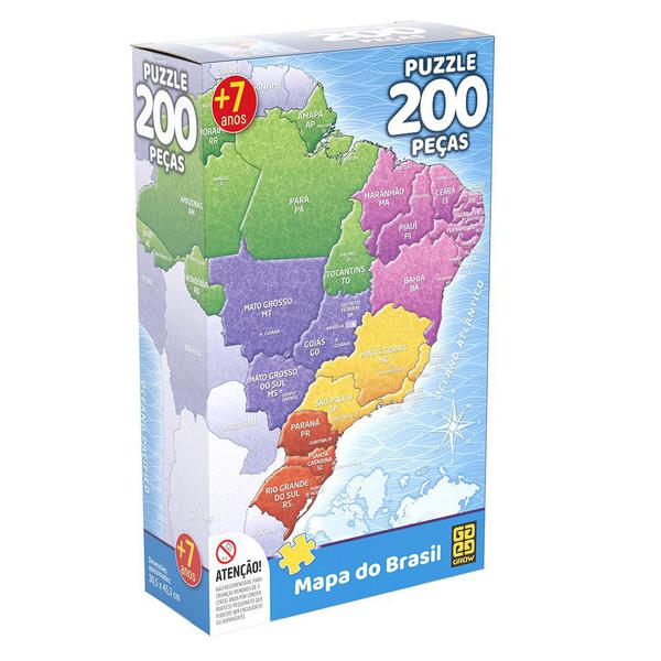 Puzzle 200 Peças Mapa do Brasil - Grow