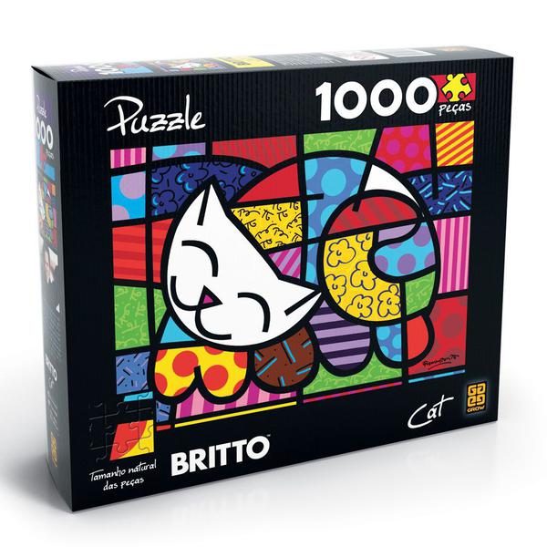 Puzzle 1000 Peças Romero Britto - Cat - Grow