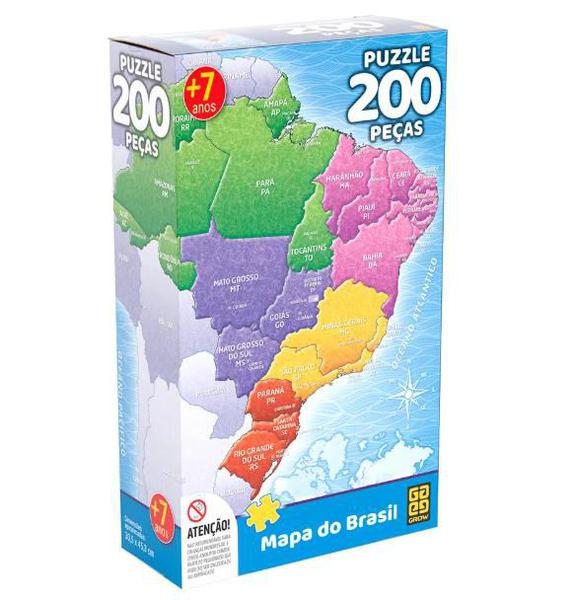 Puzzle Mapa do Brasil 200 Peças Grow