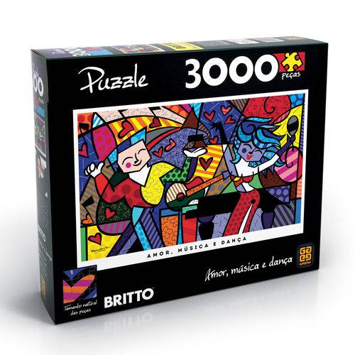 Puzzle Quebra Cabeça Grow 3000p Romero Britto Amor, Musica,