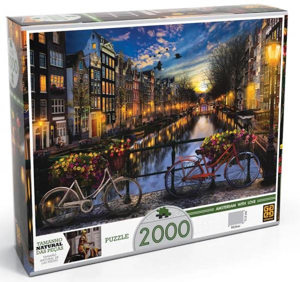 Puzzle Quebra Cabeça Verão em Amsterdã 2000 Peças Grow