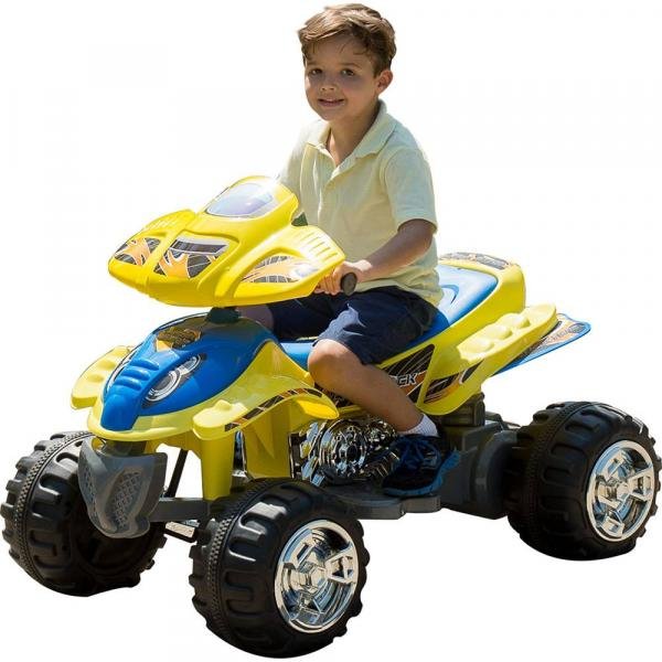 Quadriciclo Infantil 12v Amarelo Brink Mini Moto Brink Mais